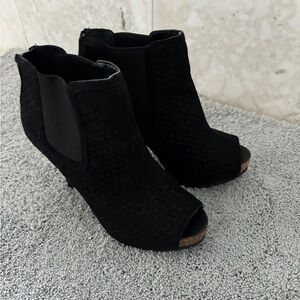 Black Peep Toe Booties